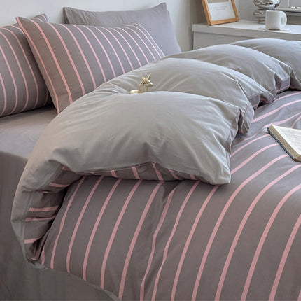 Cotton Bedding Set | Striped & Check Duvet Cover