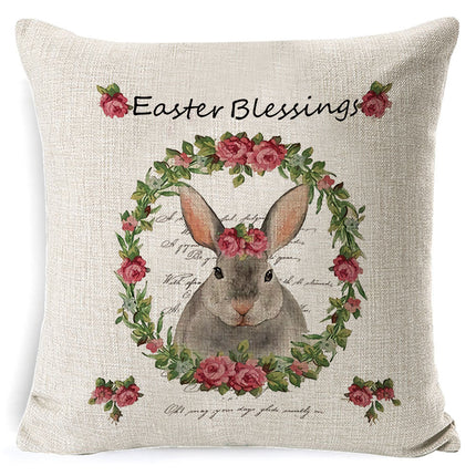 Easter Cushion Covers 45x45 | Bunny & Egg Spring Pillows