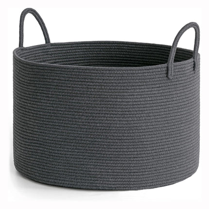 Cotton Rope Storage Basket - Large Woven Organiser in 9 colours (single or set)
