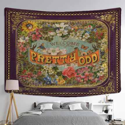 Boho Tapestry Wall Hanging | Retro Illustration Decor