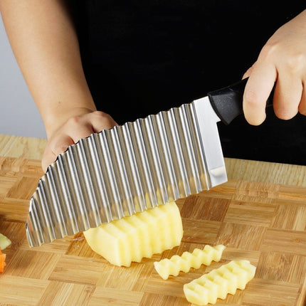 French Fries Stainless Steel Knife – Crinkle Cut Design | Ikeame