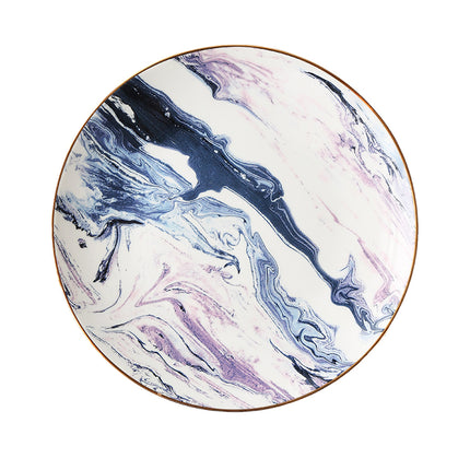 Oil on Water Bone China Tableware Set | Gold Trim Plates & Cups
