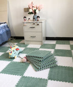 Mint green + white