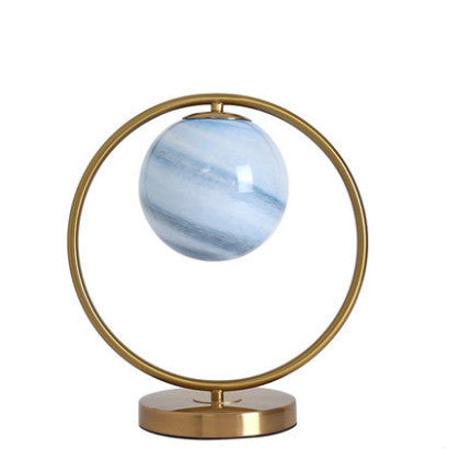 Planet-Inspired Loop & Pendant Table Lamp – Antique Bronze or Black | 30×32cm