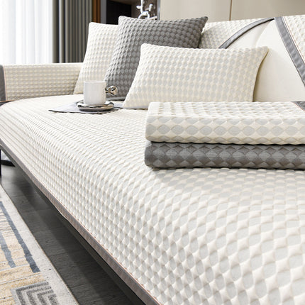 Diamond pattern non-slip sofa cover