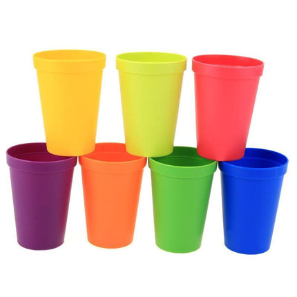 7-Pack Plastic Tumblers 🌈 – 200ml with Storage Case, Rainbow Colours