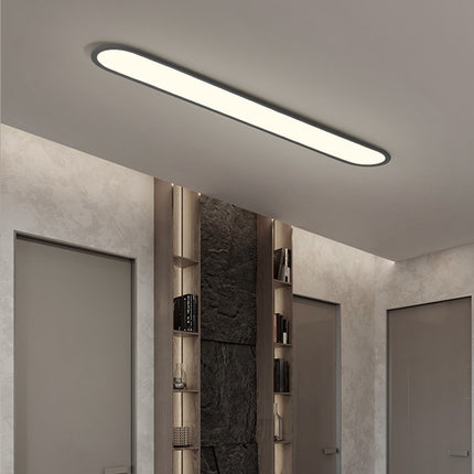 Long LED Ceiling Light – Modern Minimalist Linear Lamp (40cm, Black or White)