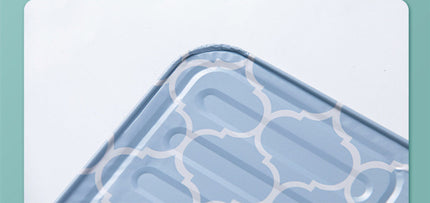 High Temperature Resistant Oil Baffle – Blue Geometric Pattern | Ikeame