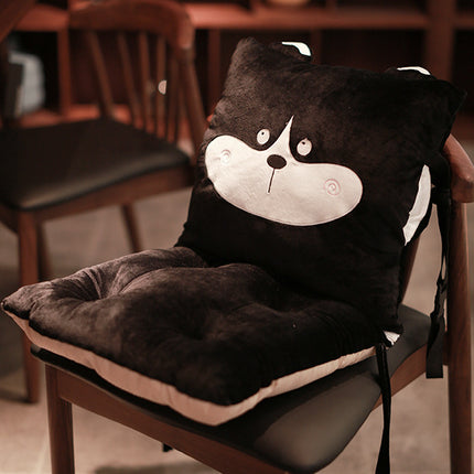 Cute Animal Seat Cushion with Backrest | Plush Chair Hugger