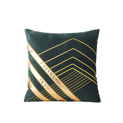 Velvet Cushion Cover with Metallic Gold Stripes – in 6 colours