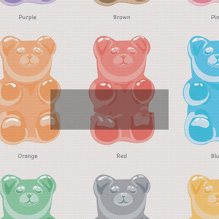 Colourful Gummy Bear Canvas Wall Art | Pop Art Poster