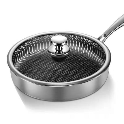 High-Quality 304 Stainless Steel Frying Pan – Skillet with Optional Lid