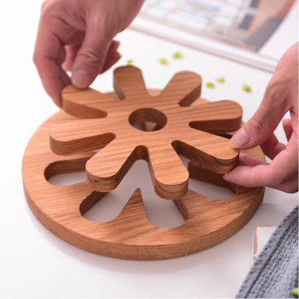 Wooden Petal Coaster | Solid Wood Heat Resistant Pad