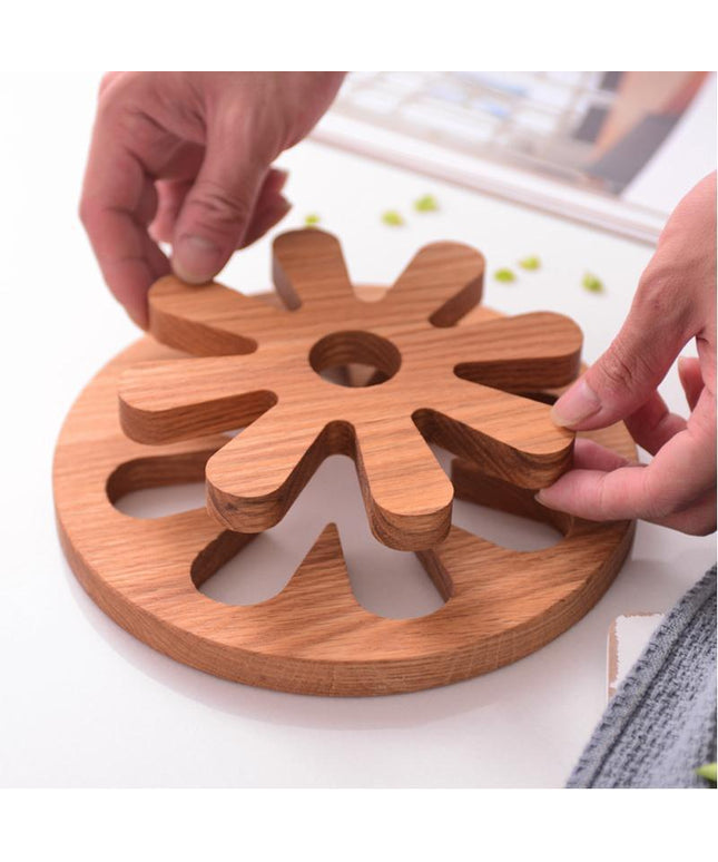 Wooden Petal Coaster | Solid Wood Heat Resistant Pad