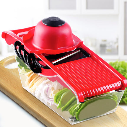Multifunctional Shredder & Grater – 6-in-1 Slicer with Container & Blade Storage