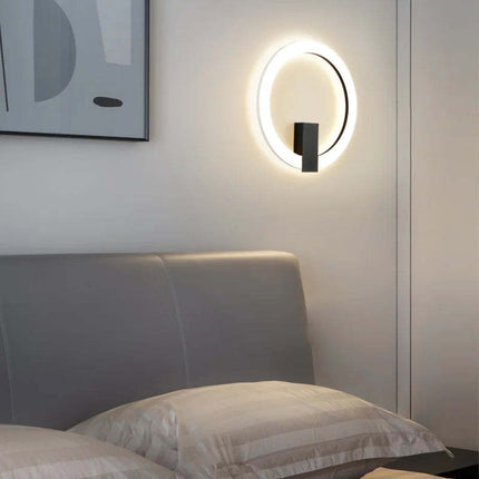 Modern Ring Wall Lamp – Black & Gold LED Minimalist Lighting | Ikeame