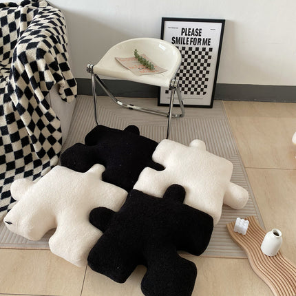 Puzzle Shape Cushion Plush Pillow | Scandinavian Decorative Cushion