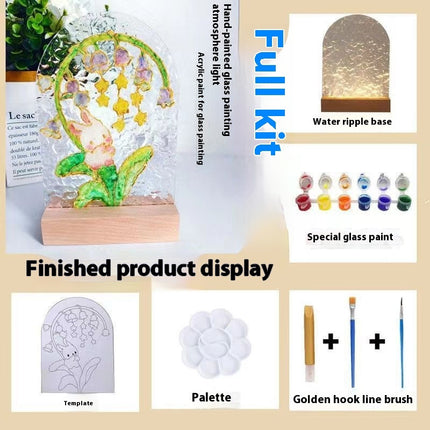 Tulip Handmade Diy Glass Painting Small Night Lamp Creative