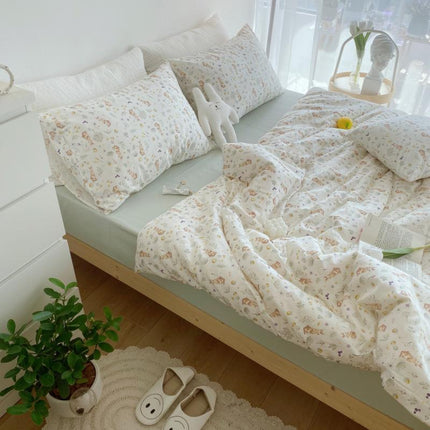 Cotton Floral Duvet Cover Set – Pastoral 3 & 4 Piece Bedding | Ikeame