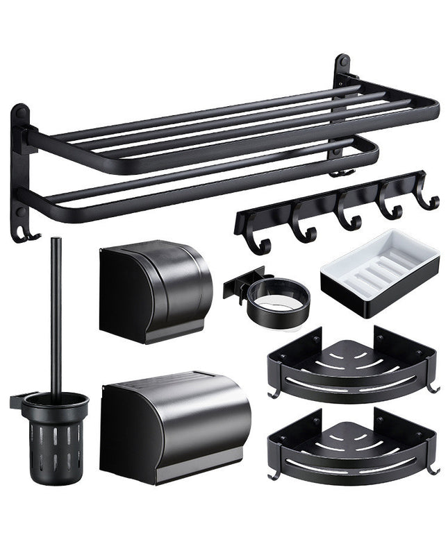 Towel Rack Bathroom Shelf  Wall-mounted Without Perforation