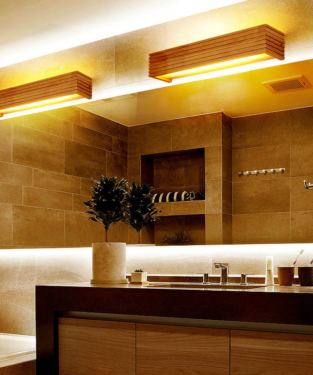 Nordic Solid Wood LED Wall Light — Mirror / Vanity / Bedside