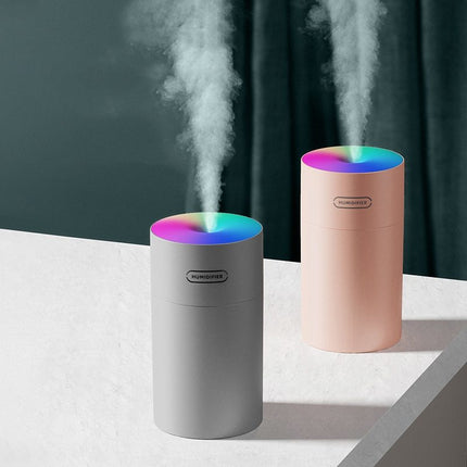 Colourful Cup Humidifier – USB, Car & AC Powered | 2.6–4.0L Tank | Pink, Grey or White