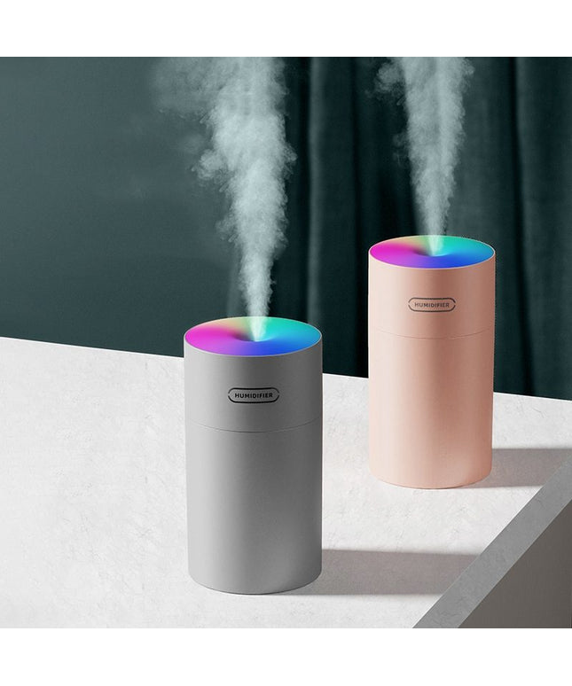 Colourful Cup Humidifier – USB, Car & AC Powered | 2.6–4.0L Tank | Pink, Grey or White