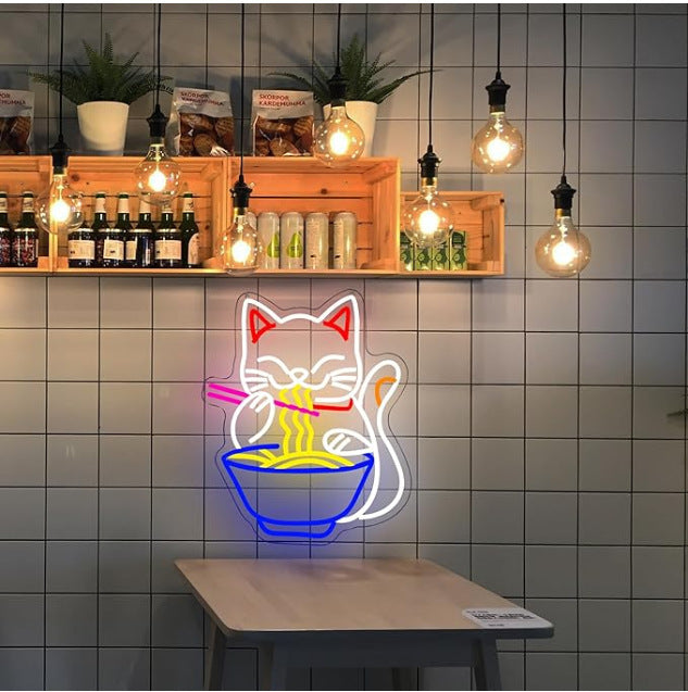 Noodle Cat LED Lamp – Rechargeable Cute Animal Light