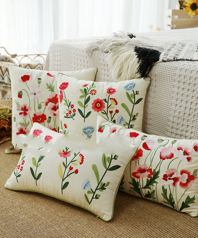 Embroidered Plant & Flower Cushion Covers – 16 Embroidered Designs 🌿🌸