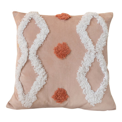 Nordic Style Tufted Cushion with 3D Geometric Patterns