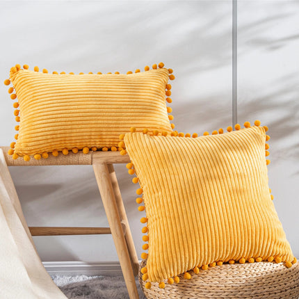 Cosy Corduroy Cushions with Bobble Edging