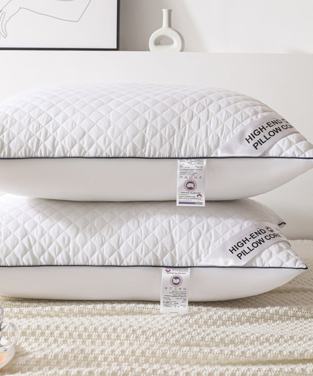 Feather Velvet Pillow Pair for Bed – Soft Grey Luxury Pillows