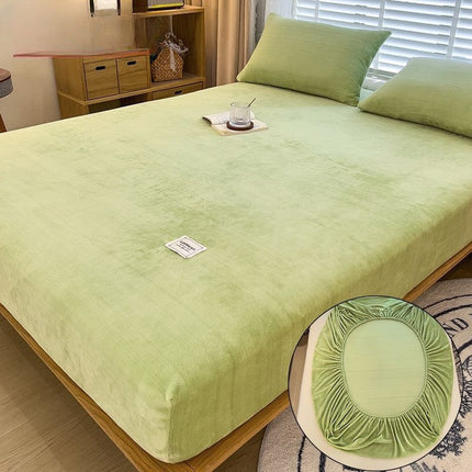 Milk Fiber Single-piece All-inclusive Non-slip Coral Flannel Sets Fitted Sheet