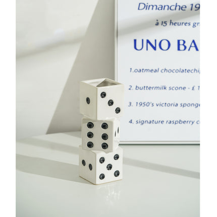 Stacked Dice Ceramic Vase – Playful Statement Décor