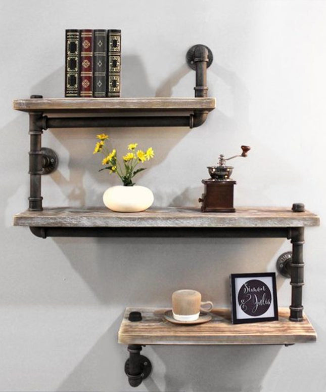 Industrial Pipe Shelf 3 Tier Steampunk Bookshelf