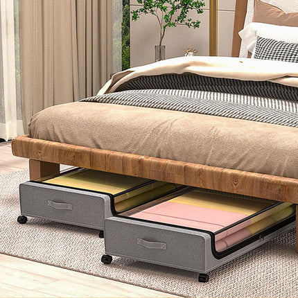 Under Bed Storage Box with Wheels - Fabric Drawer 35L