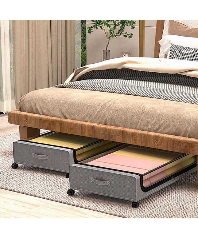 Under Bed Storage Box with Wheels - Fabric Drawer 35L
