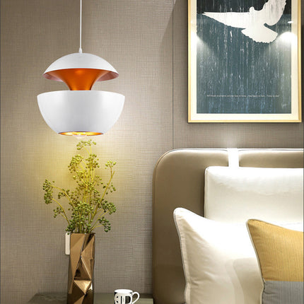 Nordic Minimalist Ceiling Light – Black & Gold or White & Gold | Ikeame