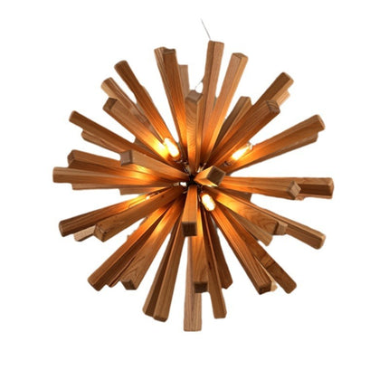 Nordic Solid Wood Designer Chandelier – Sculptural Lighting | 52cm