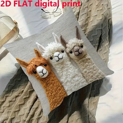 Llama Cushion Cover | Embroidered Throw Pillow