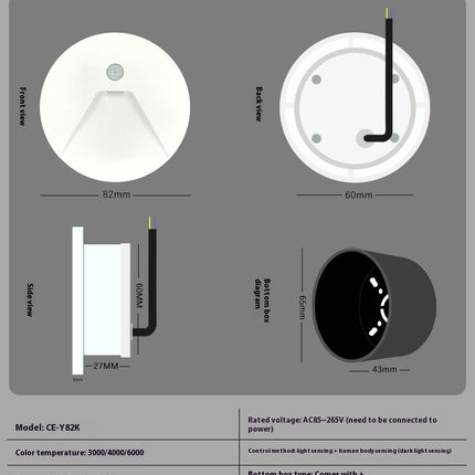 Circular Aluminium Waterproof LED Light – Motion Sensor or Switch | 3000K & 4000K