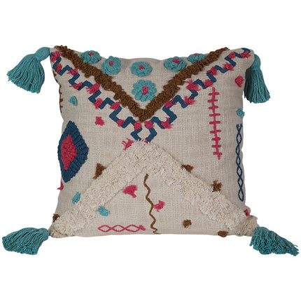 Moroccan Style Tufted Cushion Cover – Cotton 45×45cm | Ikeame