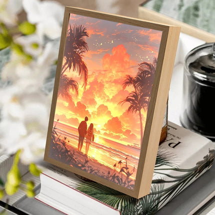 Decorative Painting Small Night Lamp Creative Photo Frame Table Decoration
