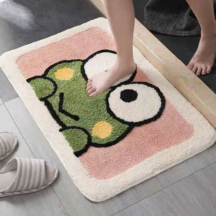 Cartoon Frog Bath Mat | Cute Non-Slip Absorbent Bathroom Rug