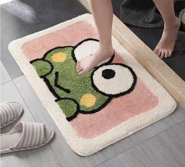 Cartoon Frog Bath Mat | Cute Non-Slip Absorbent Bathroom Rug