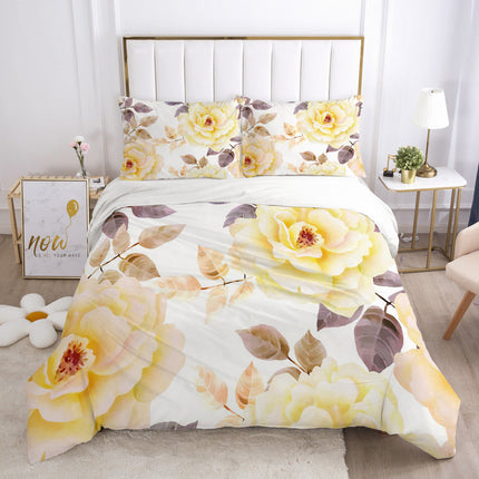 Bright Floral Bedding Set – Colourful 3-Piece Duvet Cover & Pillowcases | Ikeame