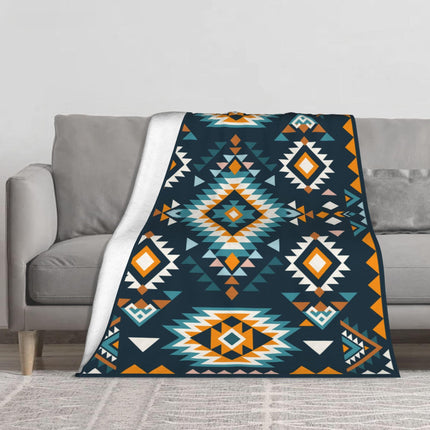 Bohemian Flannel Blanket | Tribal Pattern Cosy Throw