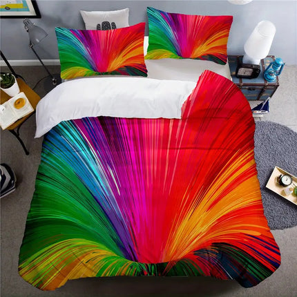 Rainbow Bedding Set | Optical Illusion Duvet Cover