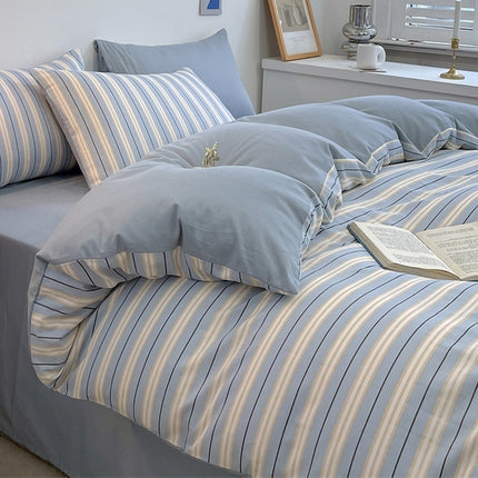 Cotton Bedding Set | Striped & Check Duvet Cover
