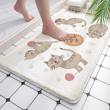 Cartoon Household Bathroom Mats Bathroom Absorbent Non-slip Mat